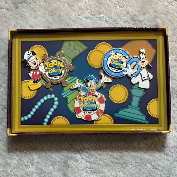 Disney Other - Disney Toon Channel Trading Collector Pins Set - Nautical Mickey Donald Goofy
